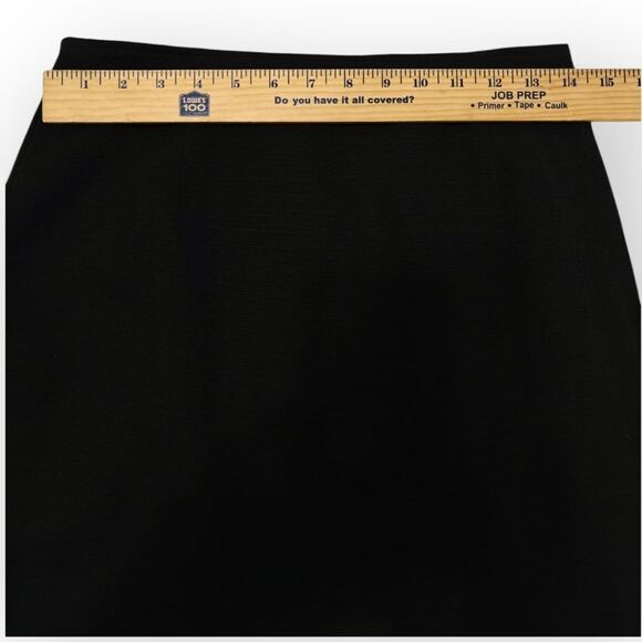 Genny Italy Wool Black Pencil Skirt with Elegant Hem for Cocktail Sz 6 - Picture 4 of 9